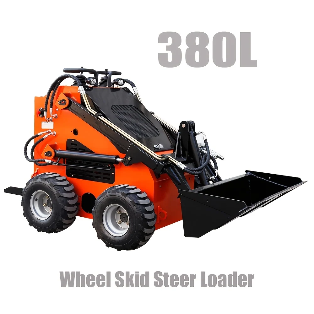 Mini skid steer loader with 23 HP gasoline engine and 1895 lb working capacity