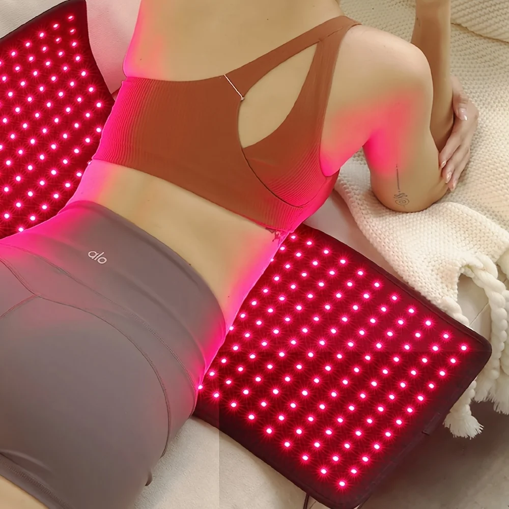 LED Red Light Therapy Relaxation Mat – 660 nm Red & 850 nm Near‑Infrared Light, 31.5" × 11.8" Pad for Full‑Body Use