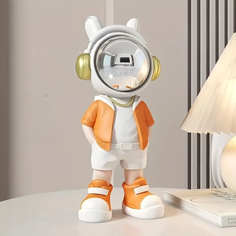Resin astronaut figurine with vibrant colors for living room decor