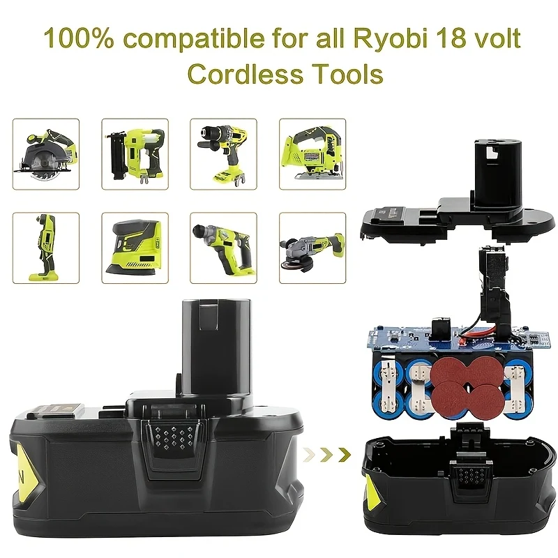 18V 6Ah Lithium-Ion Rechargeable Battery for Cordless Power Tools