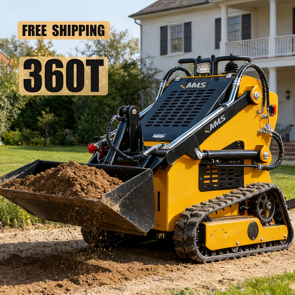 Compact gasoline skid steer loader with vertical turning and traction winch
