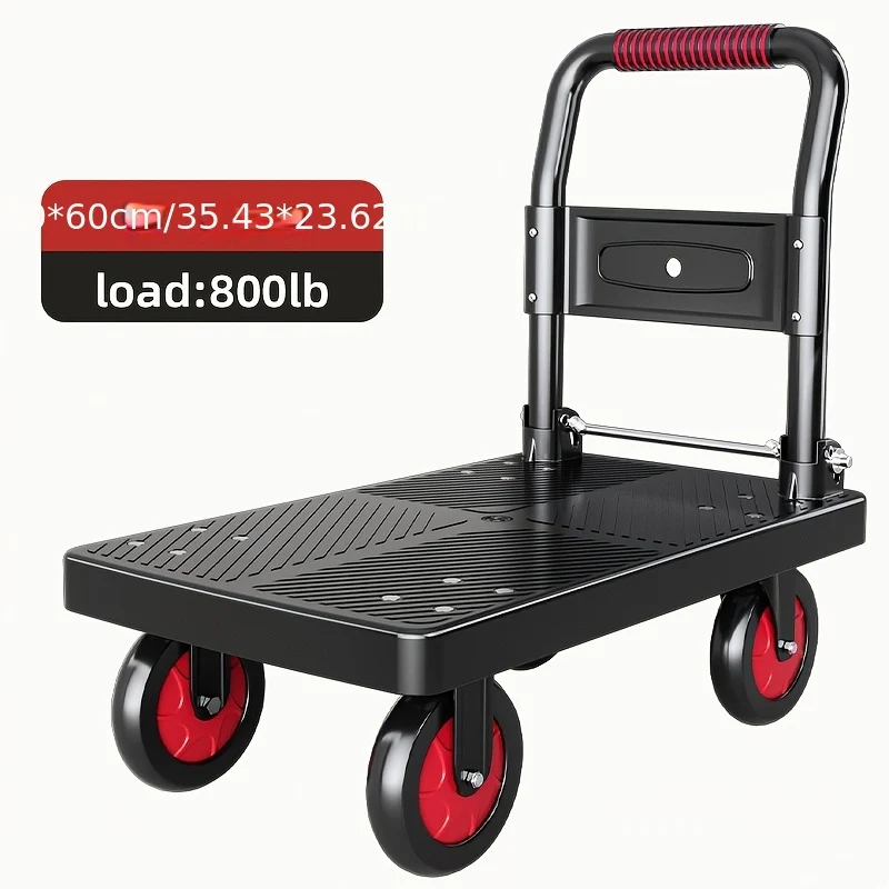Heavy-duty folding hand cart with silent swivel wheels