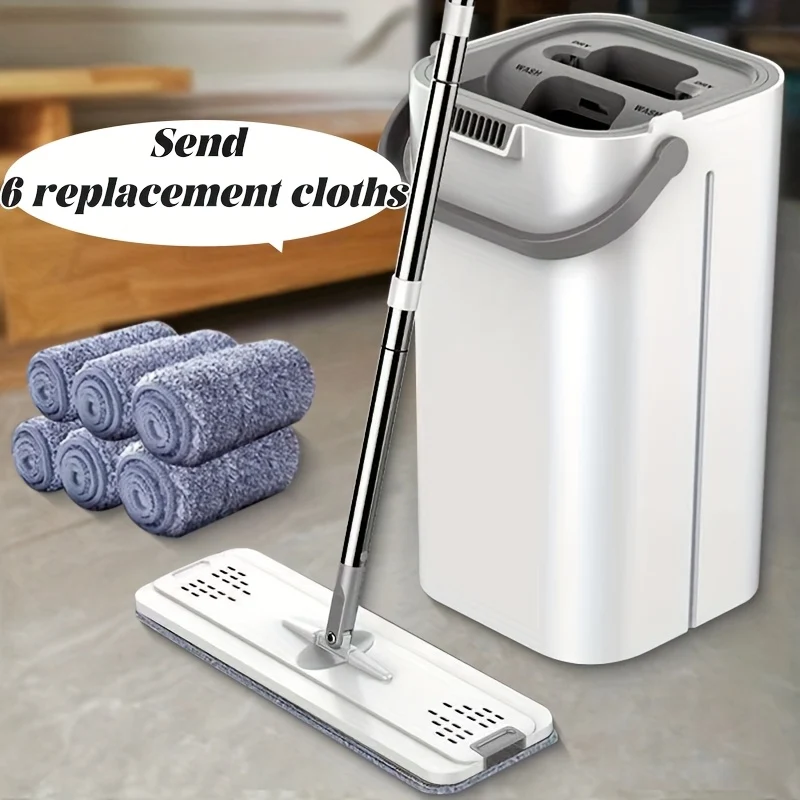 Hands-Free Wet and Dry Flat Dust Mop with Bucket System