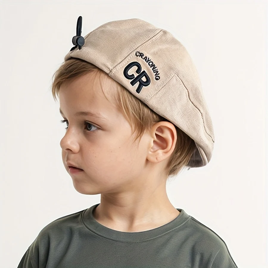 Embroidered beret pack for toddlers with personalized letters