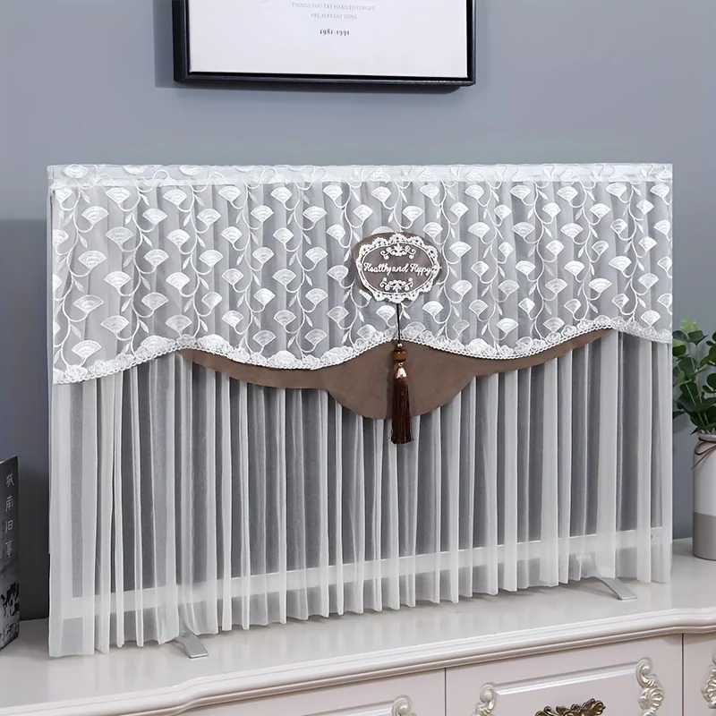 Embroidered TV Dust Cover – Stylish Minimalist Design – Fits Perfectly, Non‑Obstructive