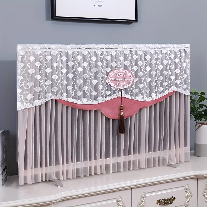 Embroidered TV Dust Cover – Stylish Minimalist Design – Fits Perfectly, Non‑Obstructive