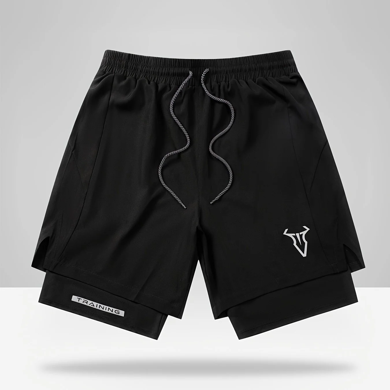 Men's Athletic Shorts with Geometric Pattern