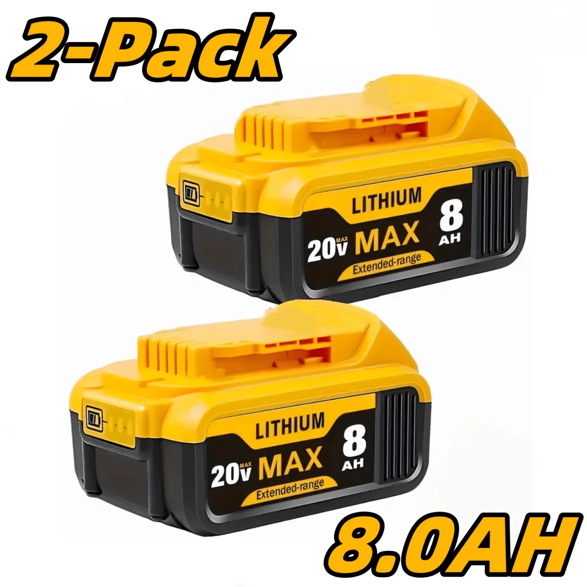 8Ah 20V lithium-ion replacement battery for cordless power tools