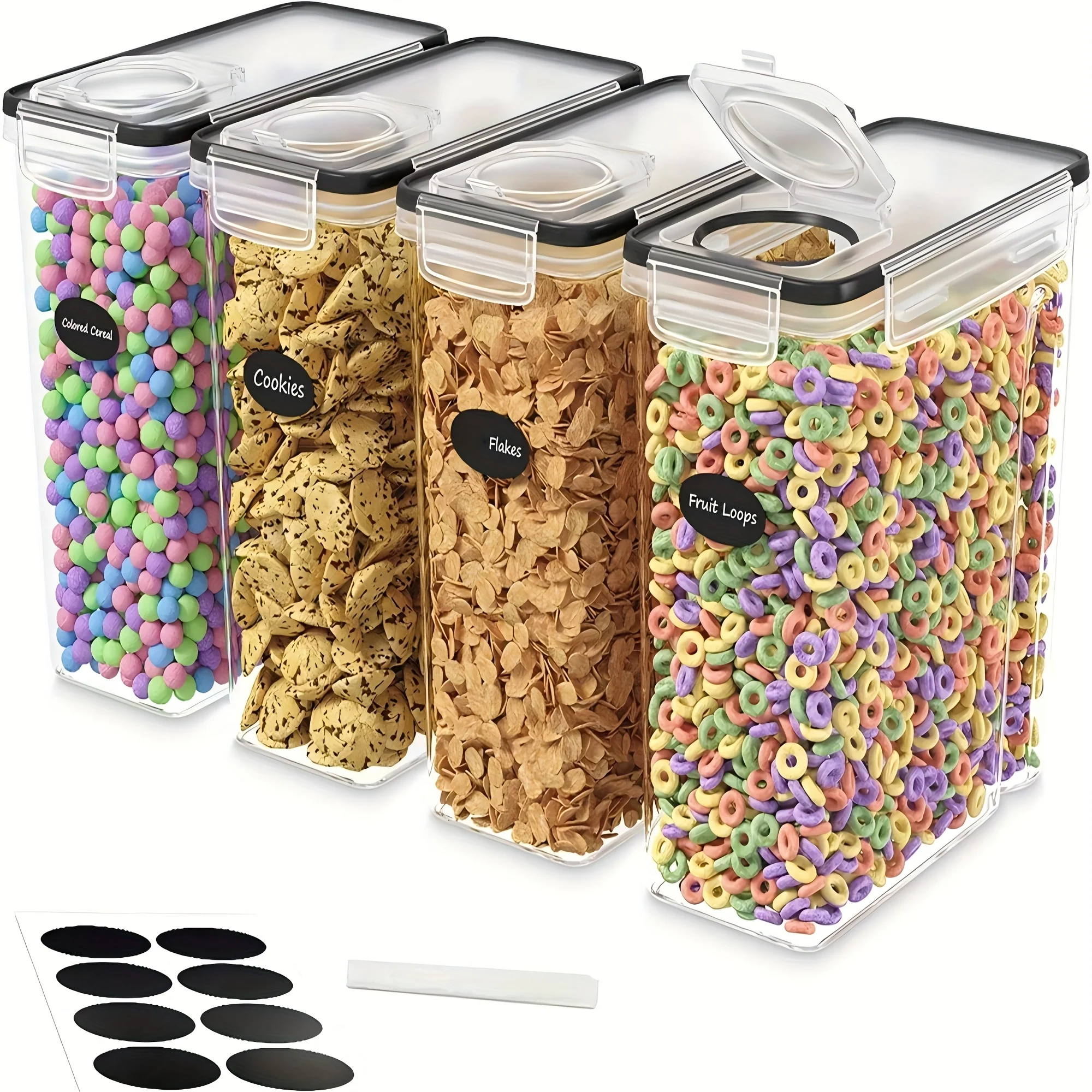 4-Pack Extra Large Airtight Pantry Storage Containers for Bulk Foods