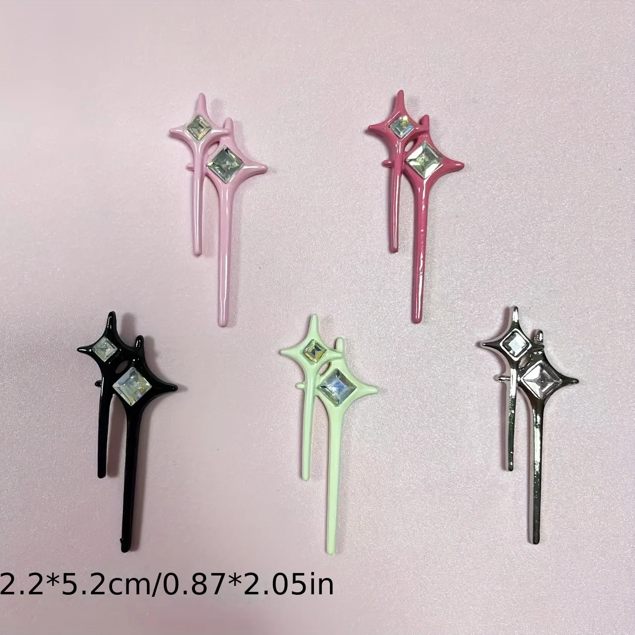 5 Spring Fresh Y2K Rhinestone Phone Case Charms with Rose and Star Designs