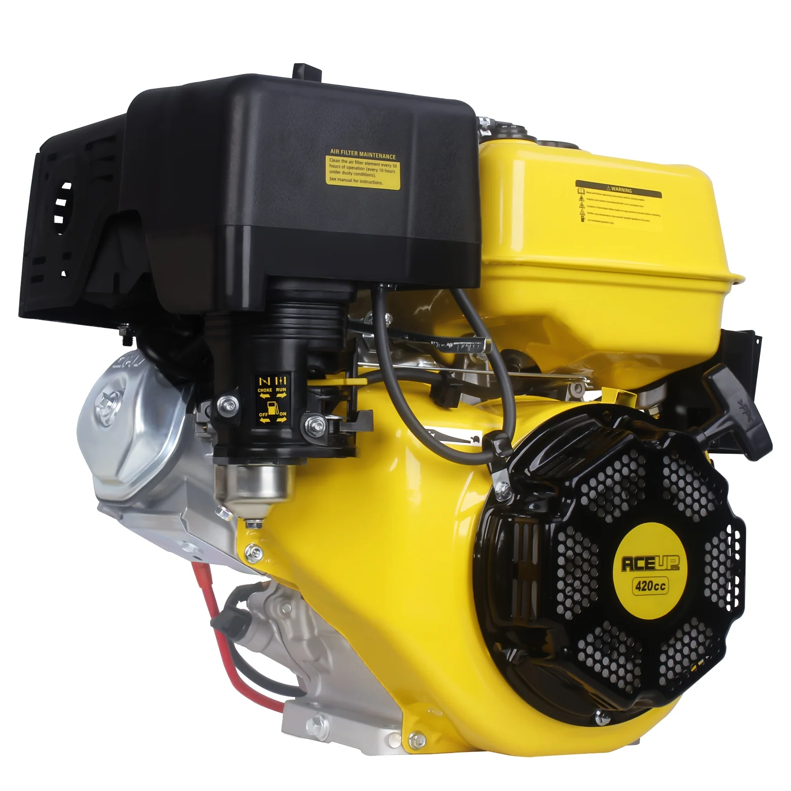15 HP 420 cc gas engine with electric start and 1-inch horizontal shaft