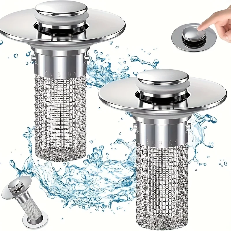 Set of 4 Washbasin Drain Plugs with Anti-insect and Anti-odor Features