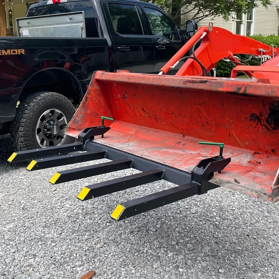 Heavy-duty clamp-on debris forks for loader and skid-steer buckets