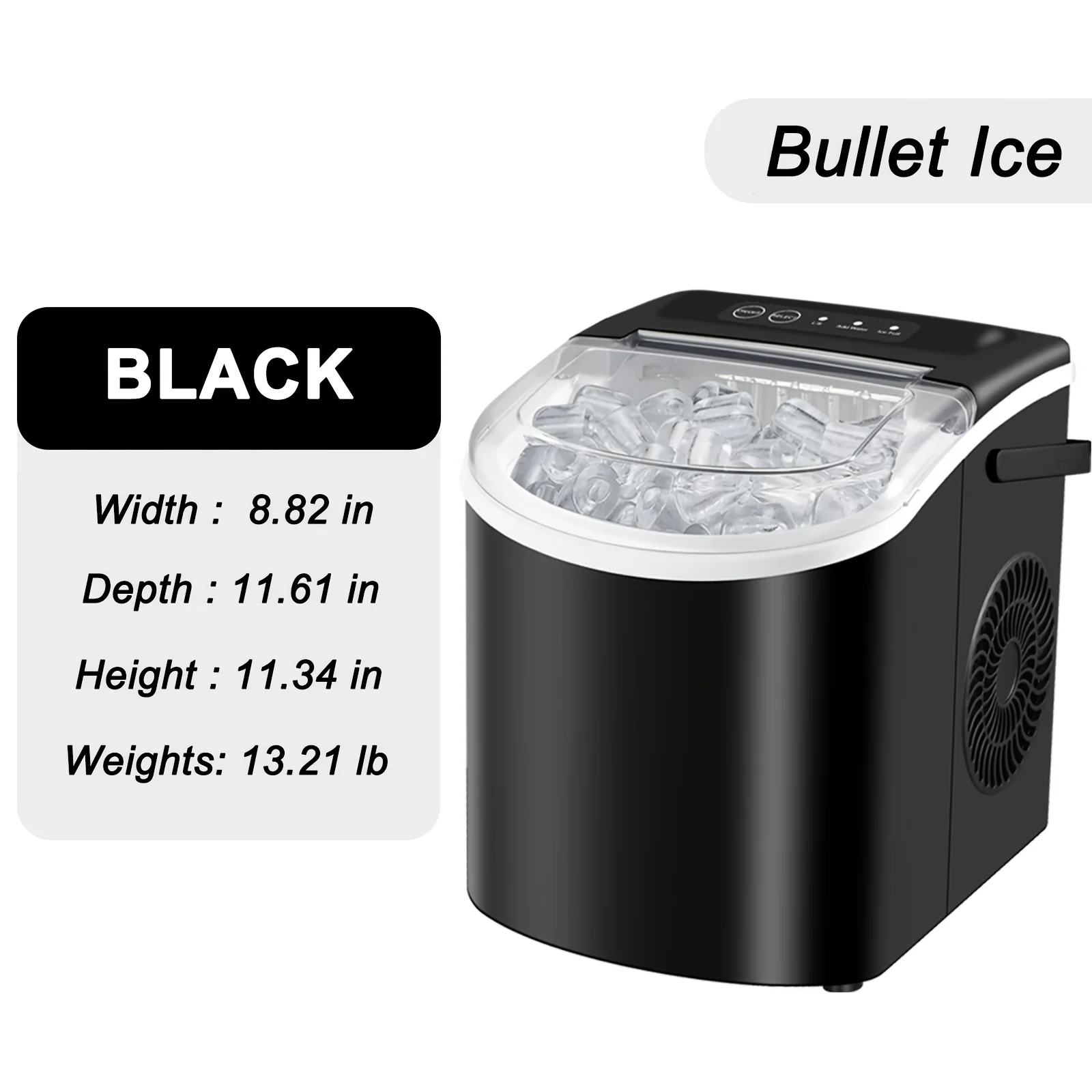 Countertop ice maker with built-in handle