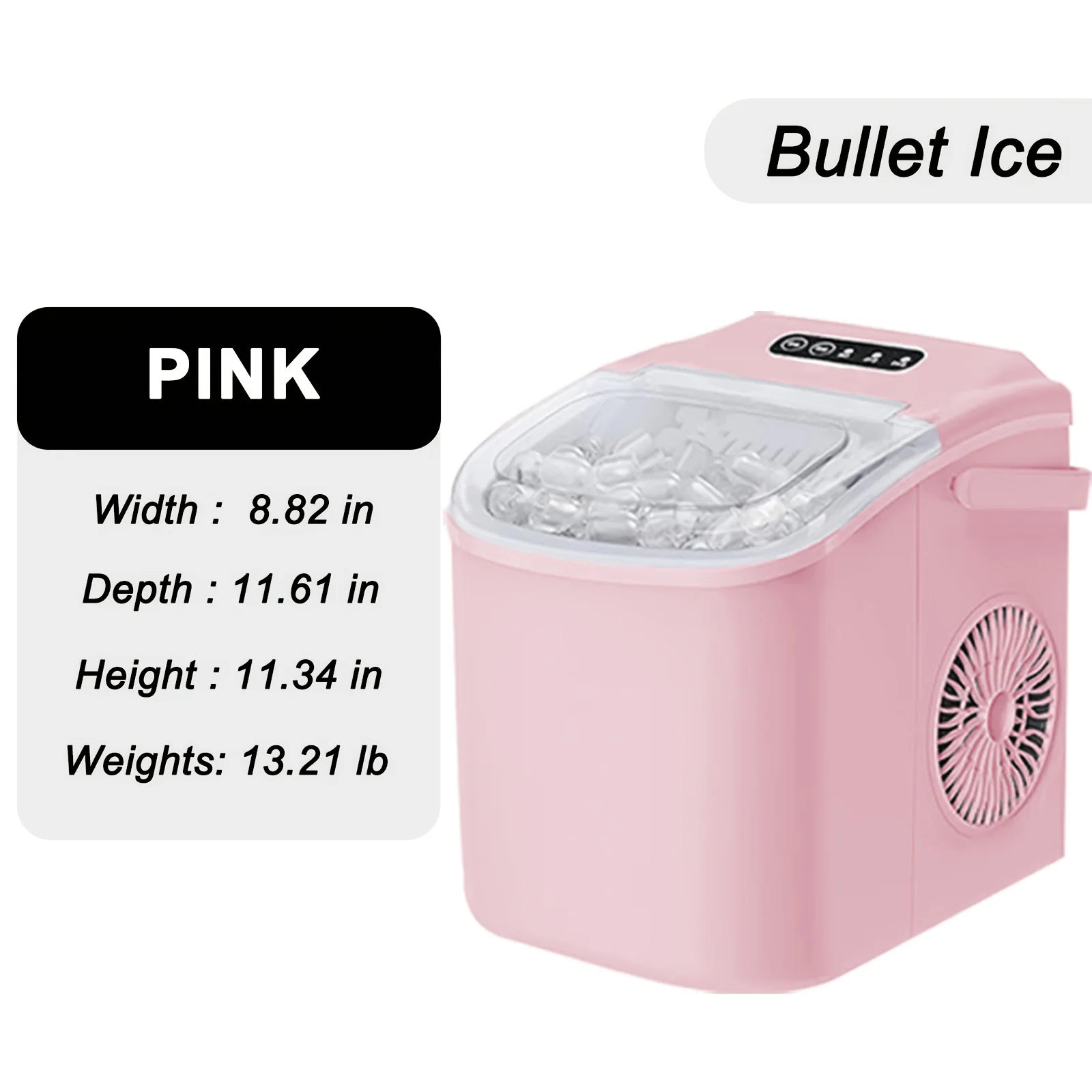Countertop ice maker with built-in handle