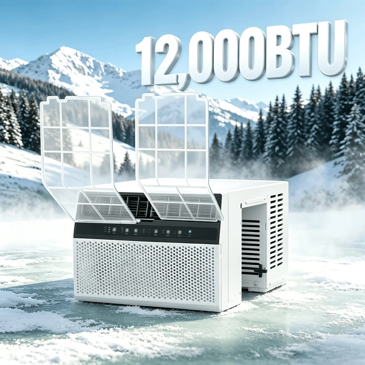 12,000 BTU U-Shaped Window Air Conditioner with Energy-Saving Mode