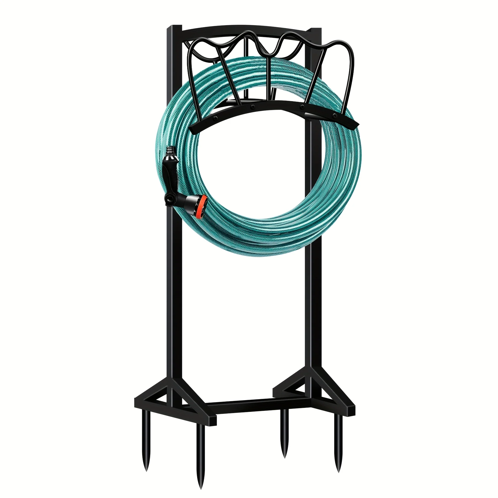 Metal Garden Hose Holder with Hose Reel and Detachable Design