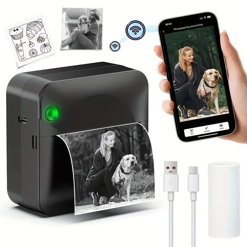 Wireless pocket thermal printer with inkless design