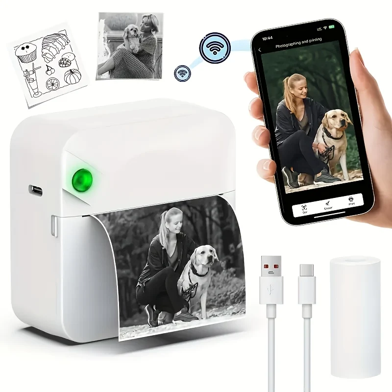 Wireless pocket thermal printer with inkless design