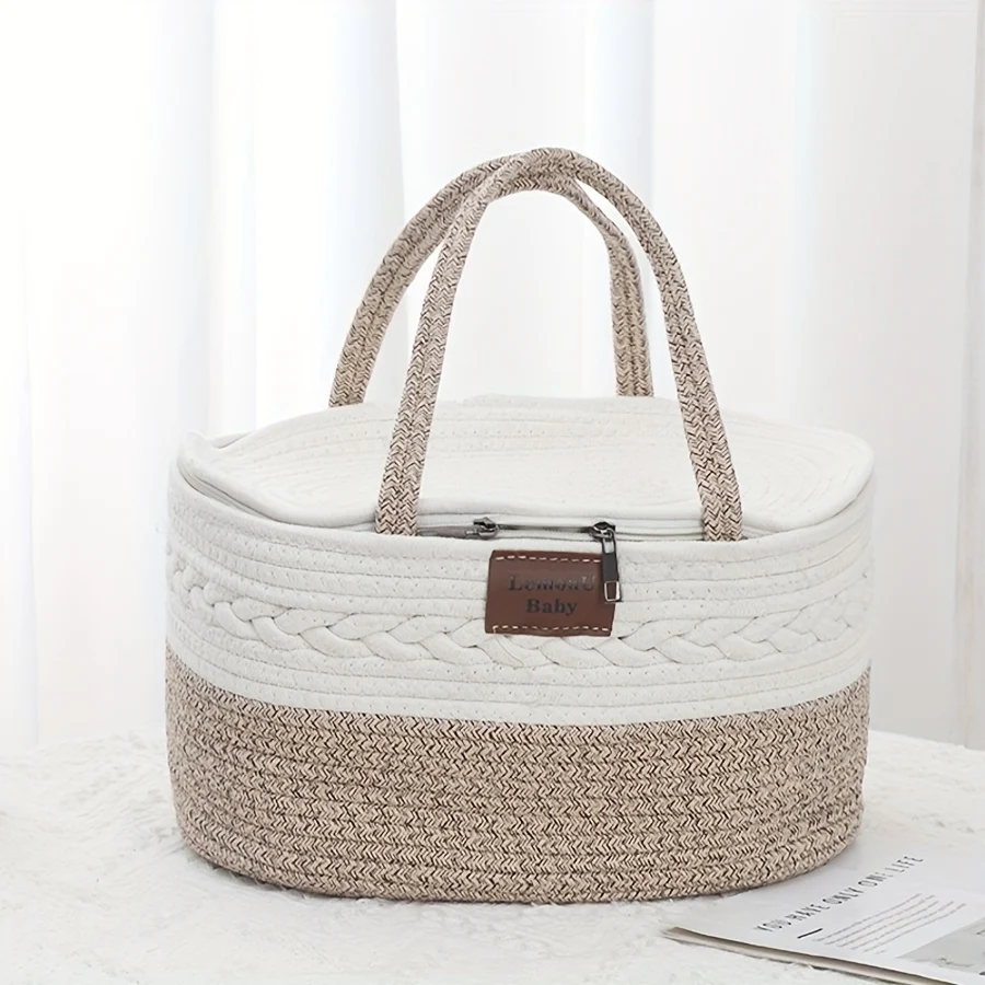 Large portable diaper organizer with sturdy handles