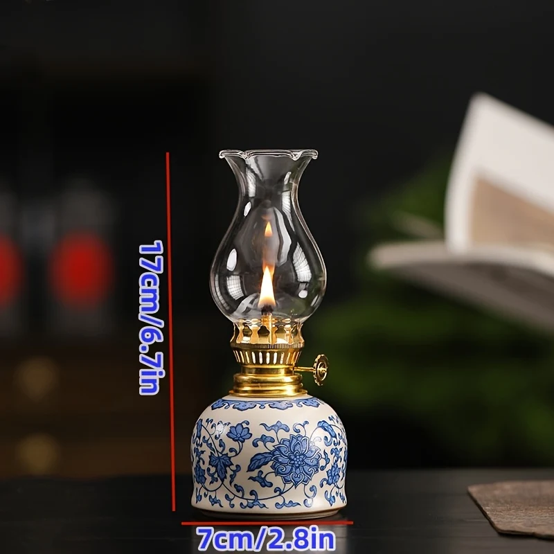 Blue and white floral ceramic tabletop ornament for home decor