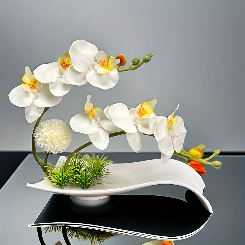 Artificial Phalaenopsis Orchid Potted Plant for Indoor Decor
