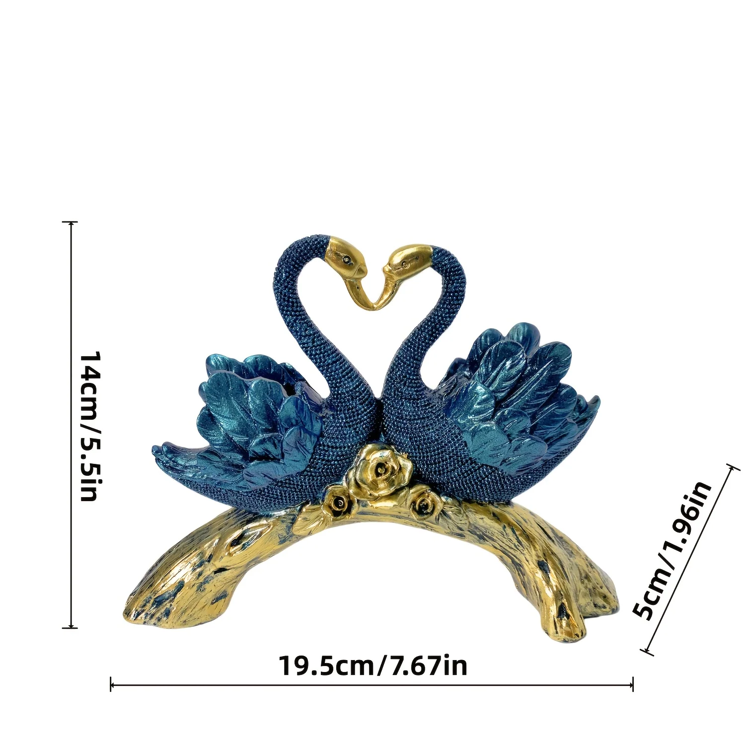 Golden Swan Couple Figurine - Resin Home Decor Gift for Weddings and Anniversaries