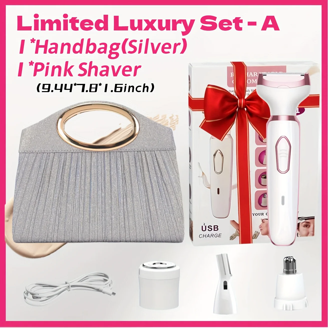 4-in-1 Rechargeable Electric Shaver and Trimmer for Women