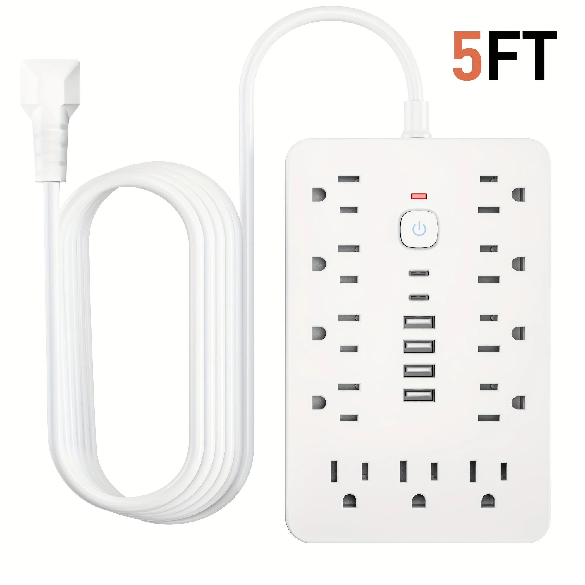 17-in-1 surge protector power strip with 11 AC outlets and 6 USB ports