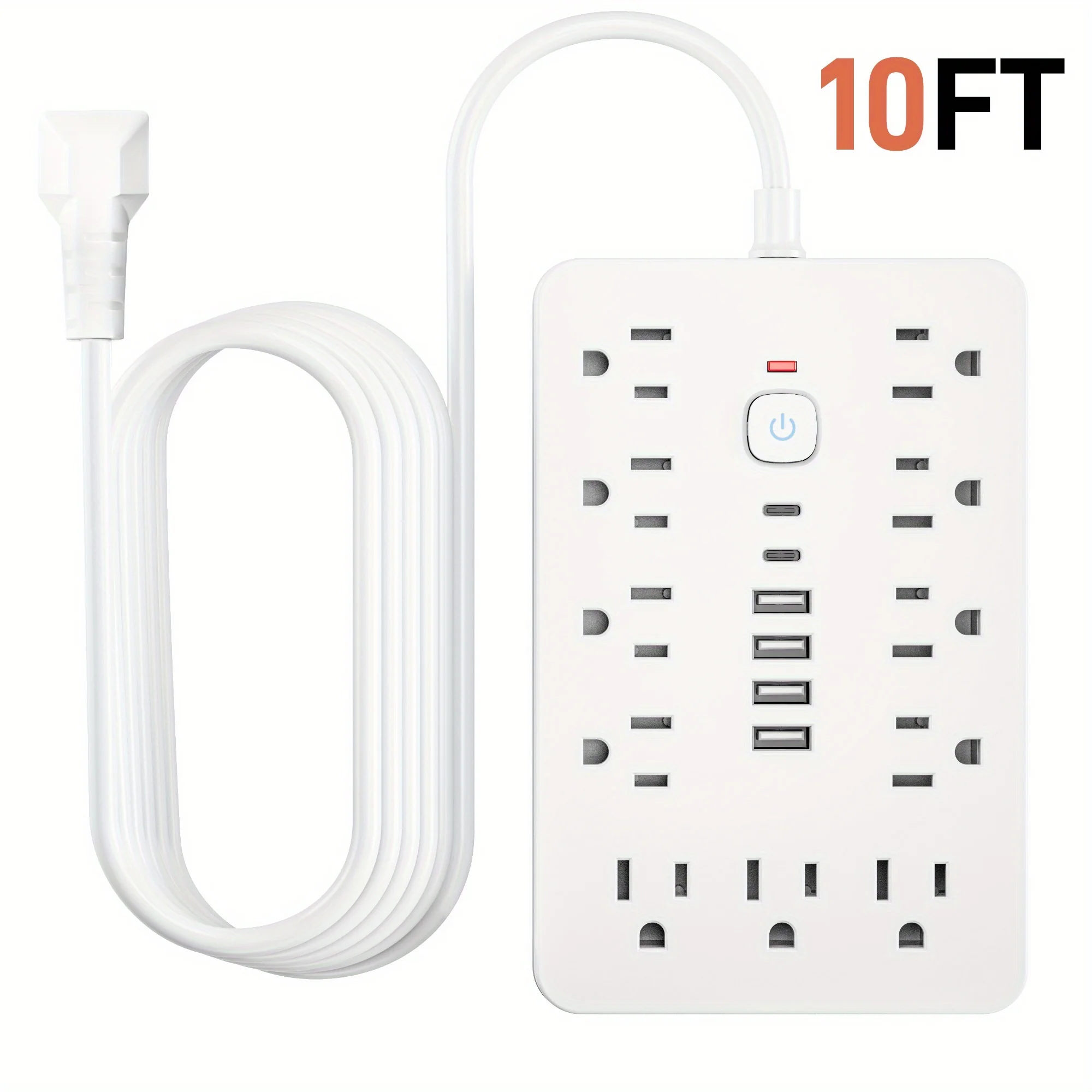 17-in-1 surge protector power strip with 11 AC outlets and 6 USB ports