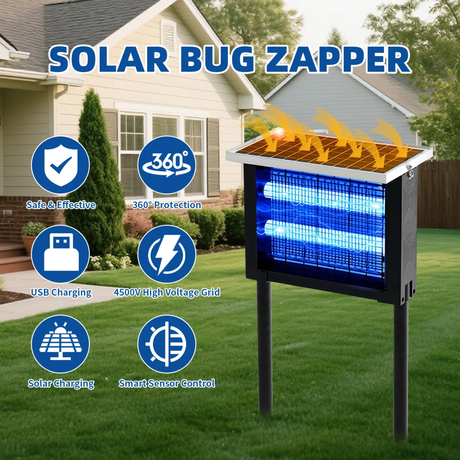 Large outdoor mosquito zapper for patios and gardens up to 2000 sq ft
