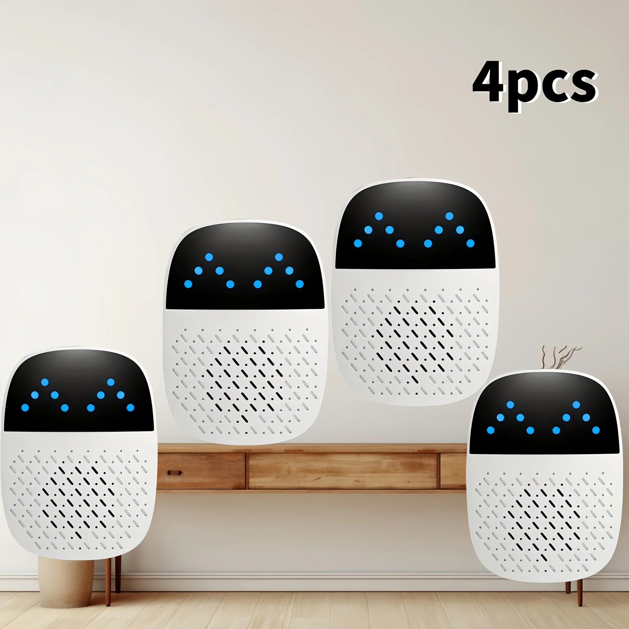 4‑Piece Dual‑Mode Ultrasonic Repellent Plug – Indoor Device for Mice, Spiders, Flies, Ants and Roaches