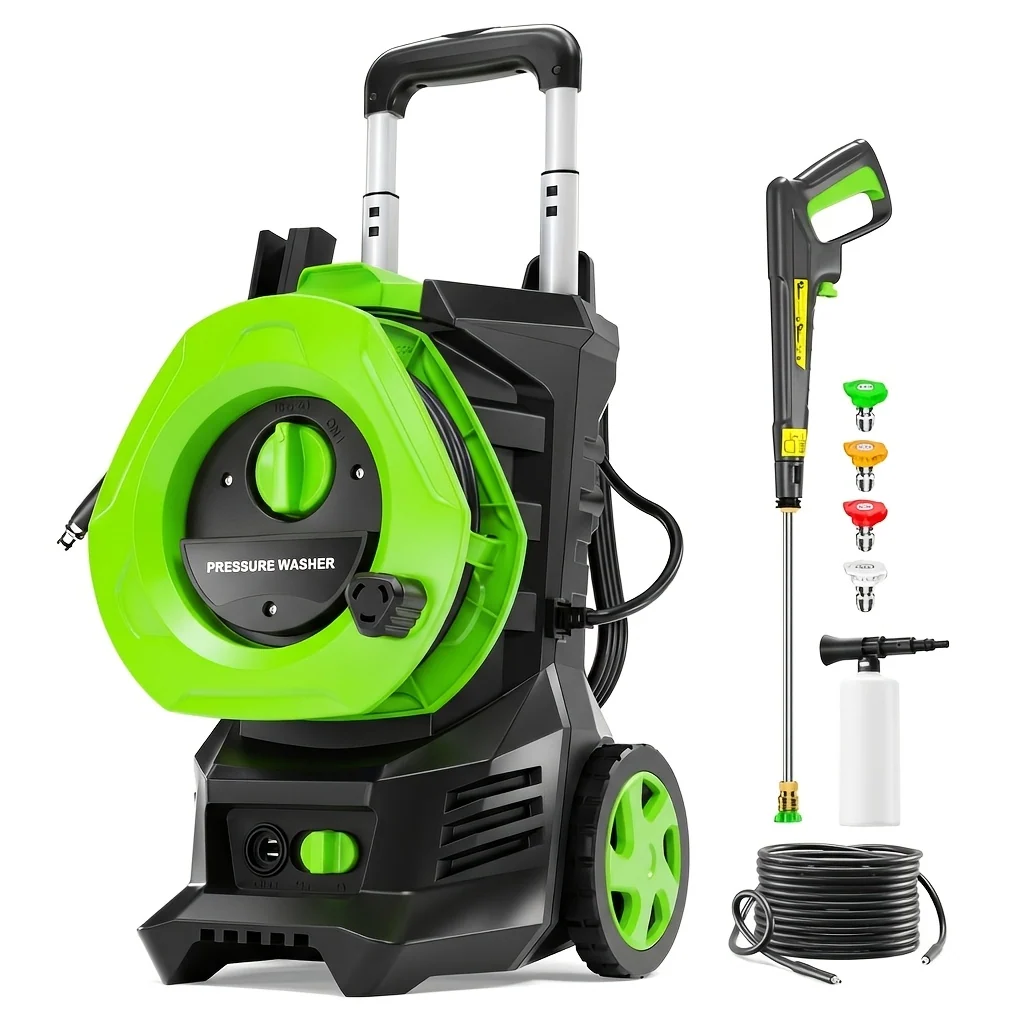 Electric pressure washer 4800 PSI with 25 ft hose, 4 nozzles and foam cannon