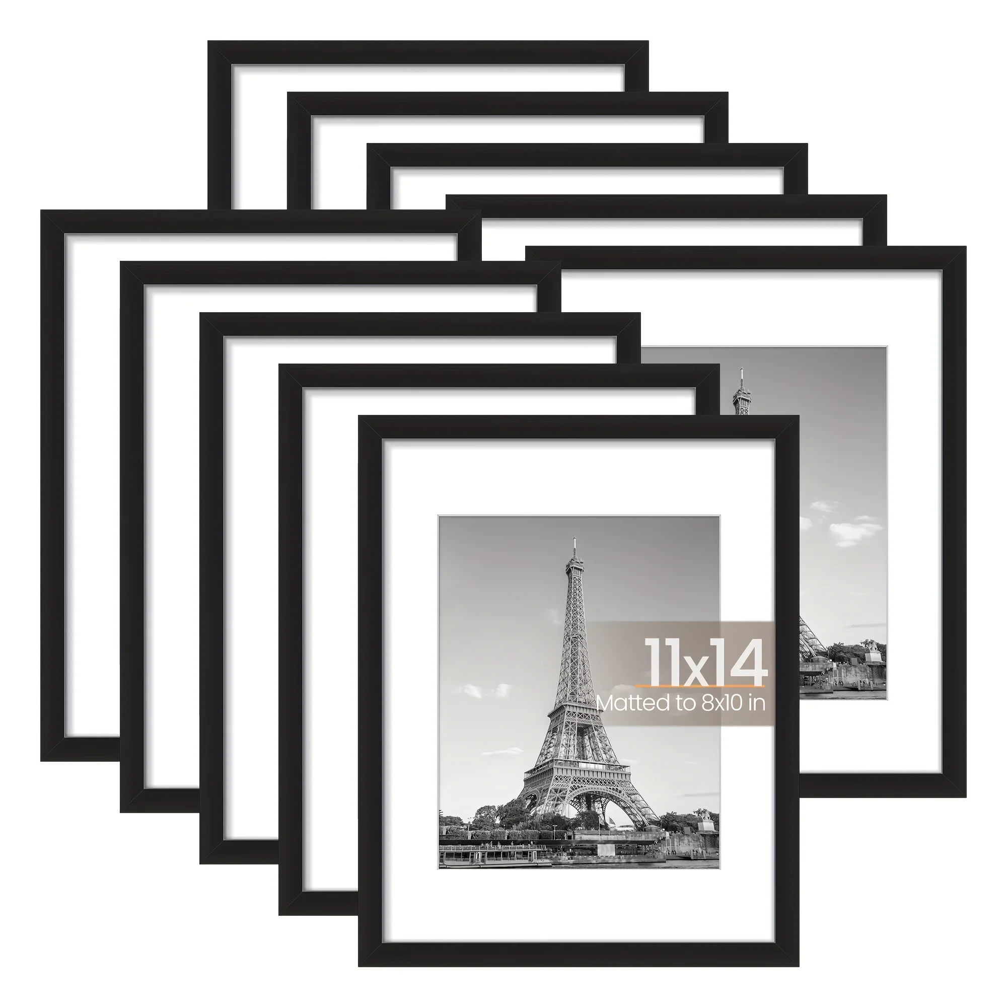 Black 10-pack 11x14 photo frames display collage set