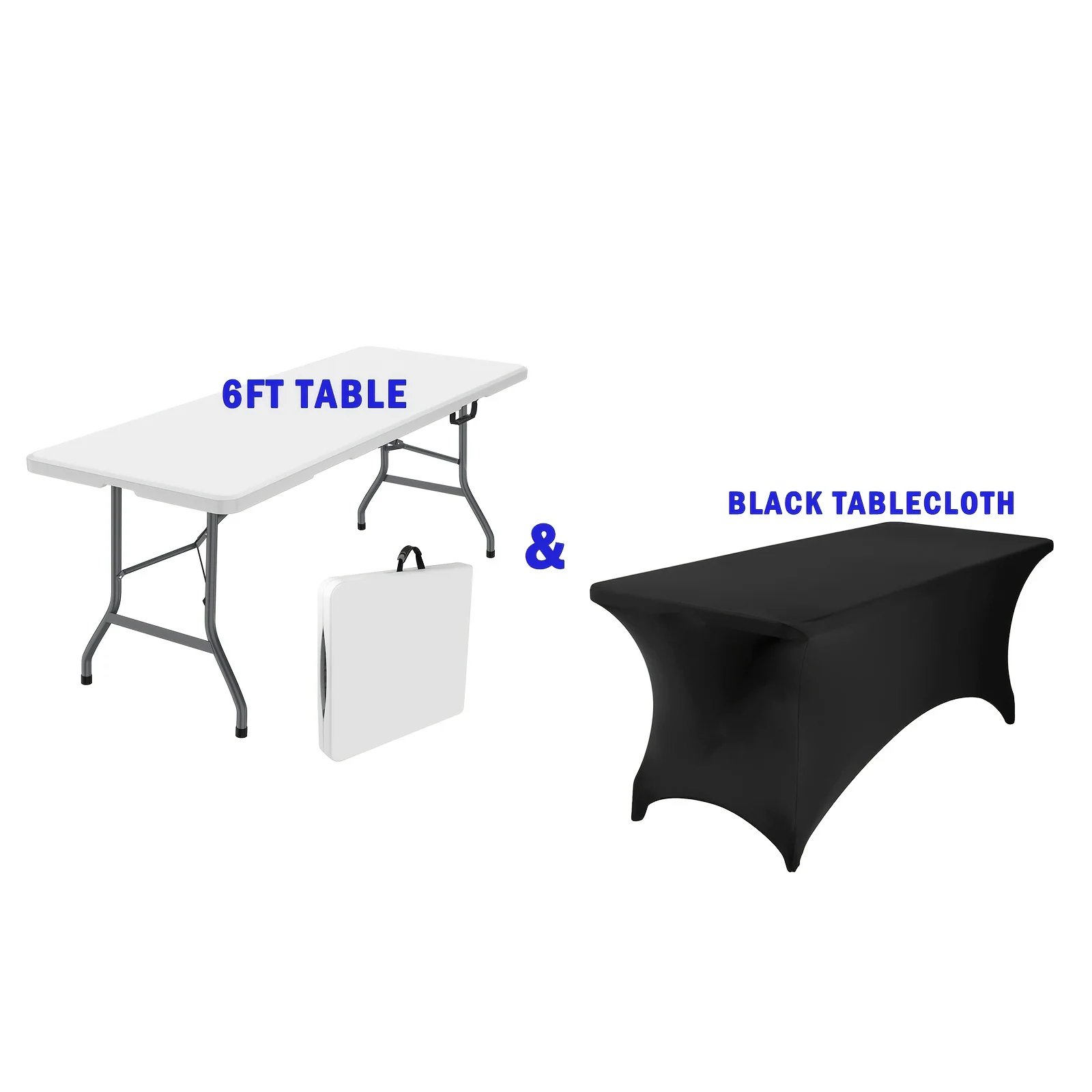 Heavy-duty 6-foot folding banquet table with storage handle for parties and events
