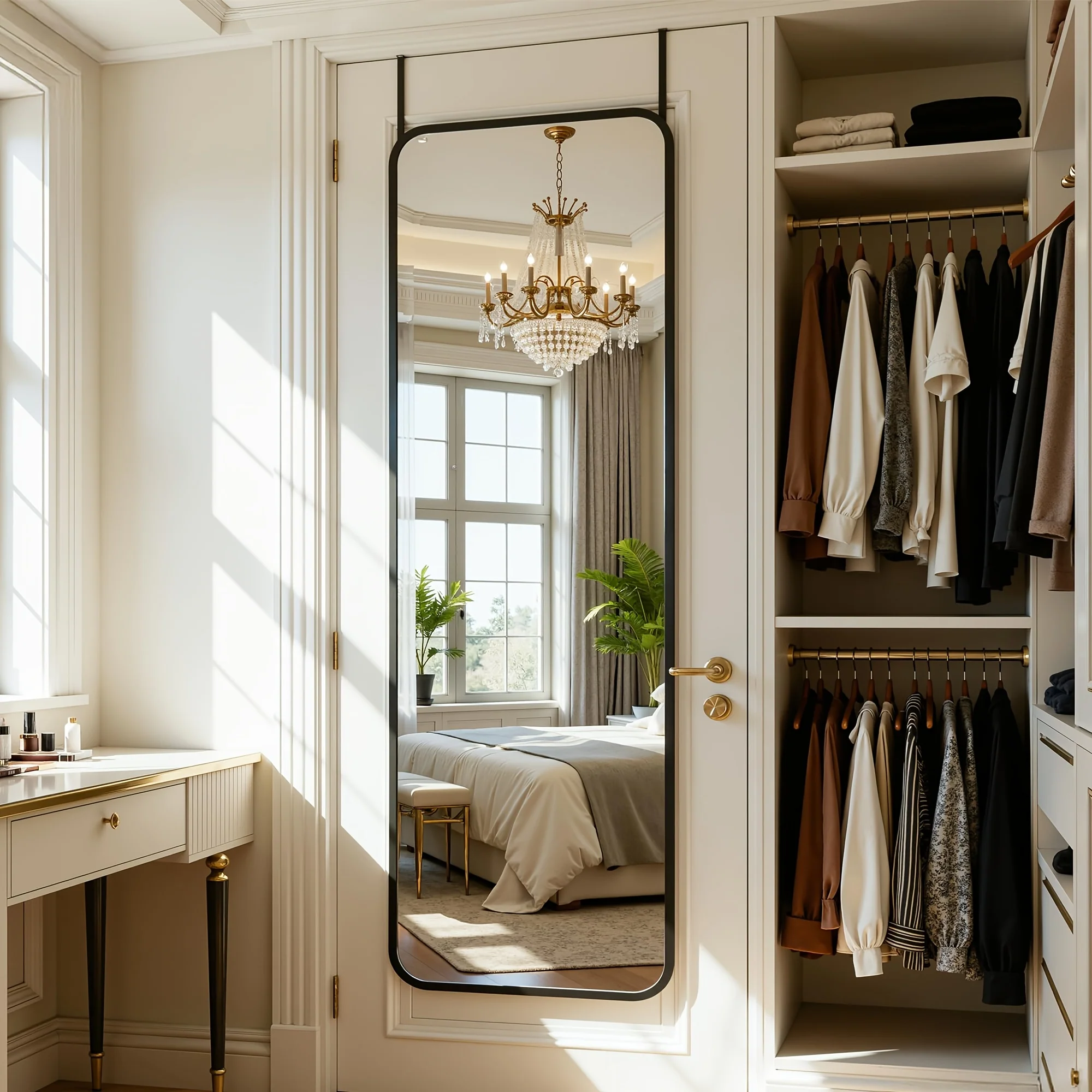 58-inch arched floor mirror with rustproof frame