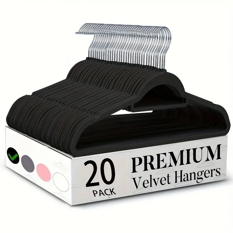 Premium Velvet-Grip Hangers for Clothing Storage - 20 or 50 Pack