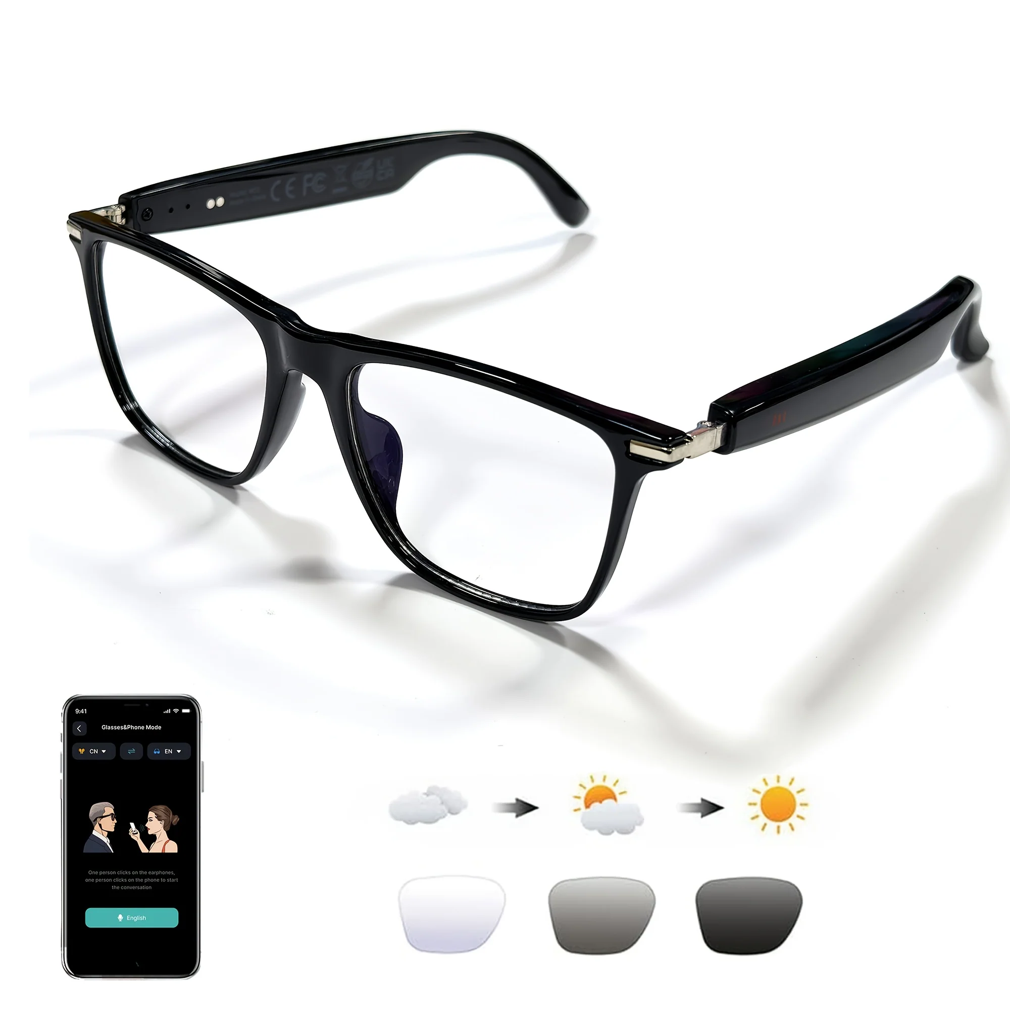 AI-powered smart glasses with real-time translation and voice assistant