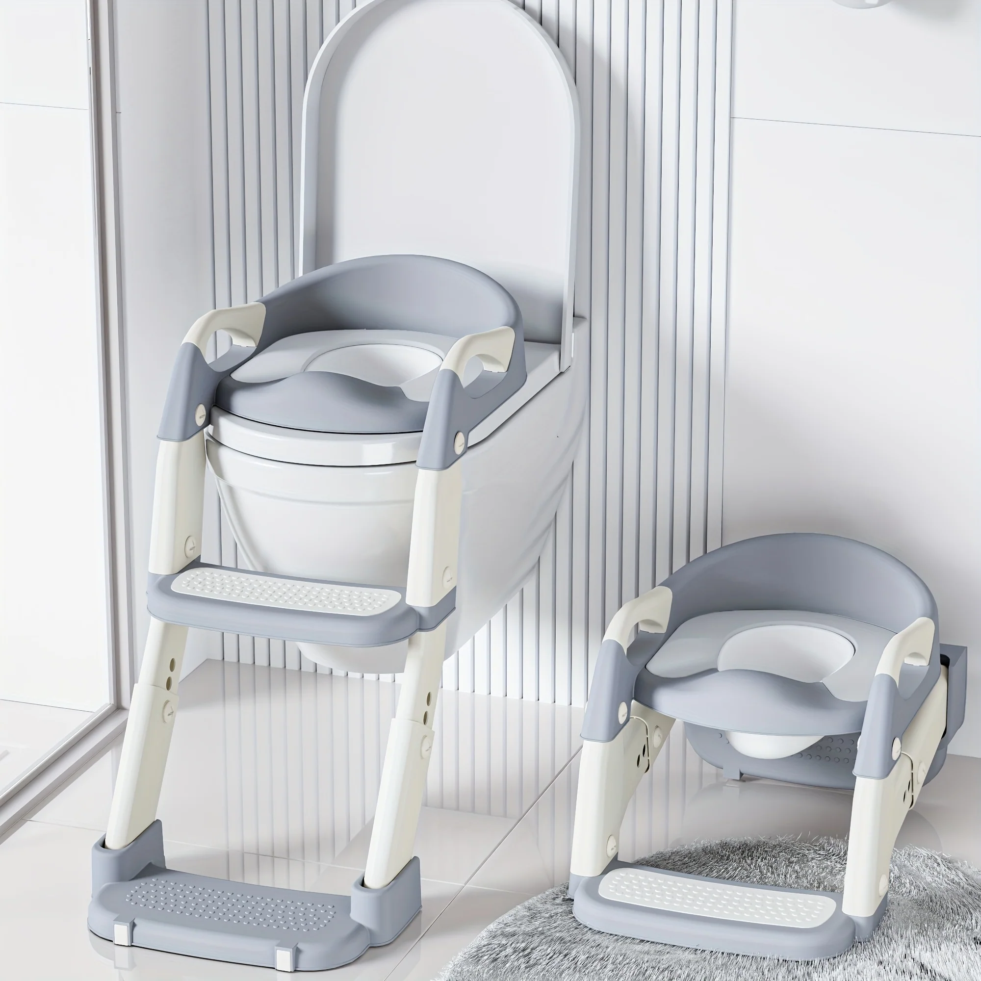3-in-1 Potty Training Seat with Step Stool and Ladder for Toddlers