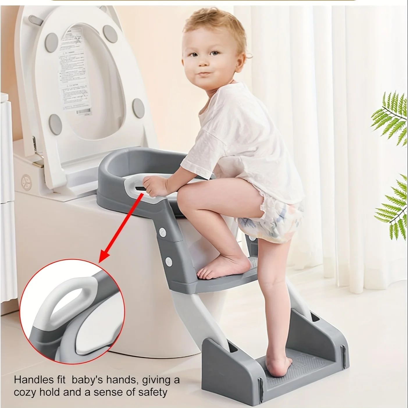 2-in-1 Toddler Potty Training Toilet Seat with Step Ladder, Splash Guard, and Anti‑Slip Pad – Foldable Kids Toilet Seat for Boys and Girls