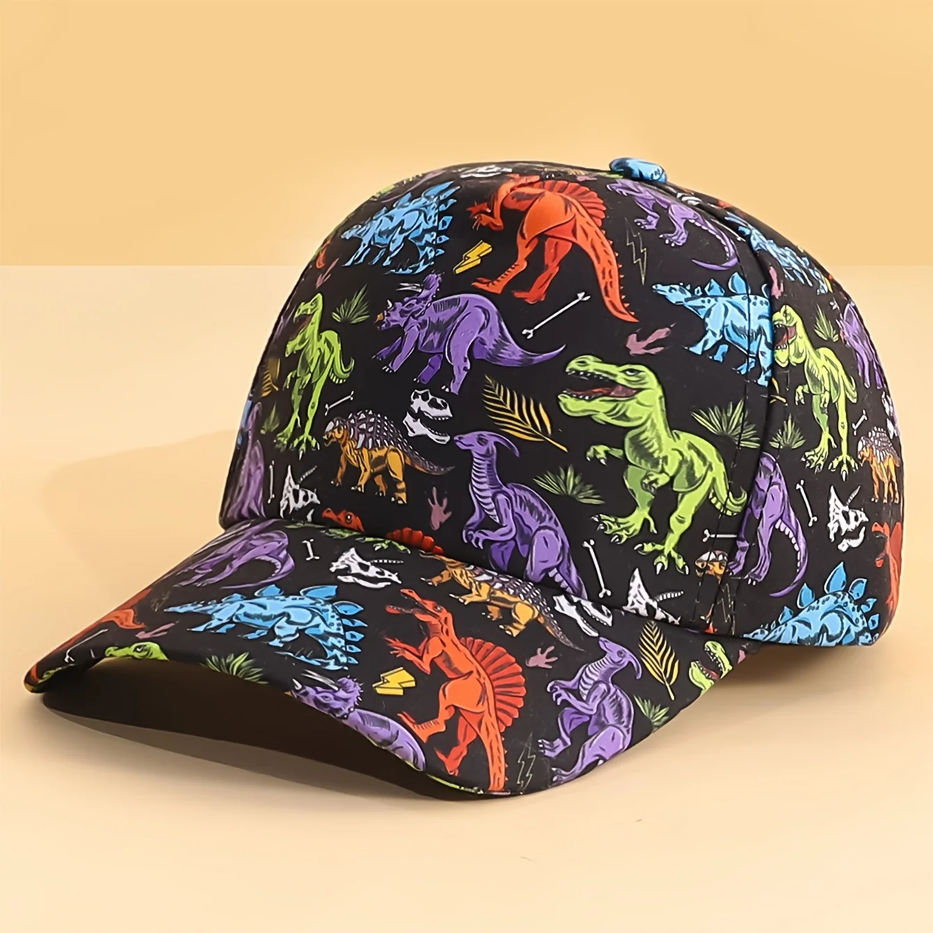 Dinosaur print adjustable baseball cap