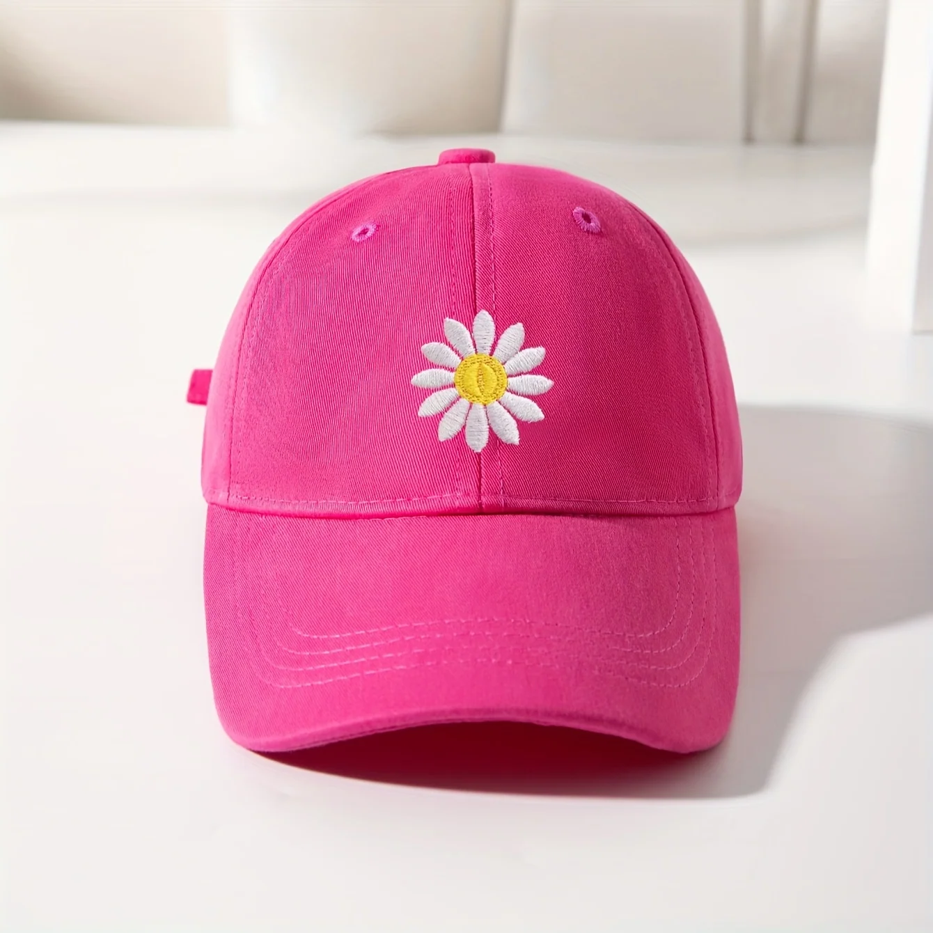 Children's sunflower embroidery baseball cap for ages 5-12
