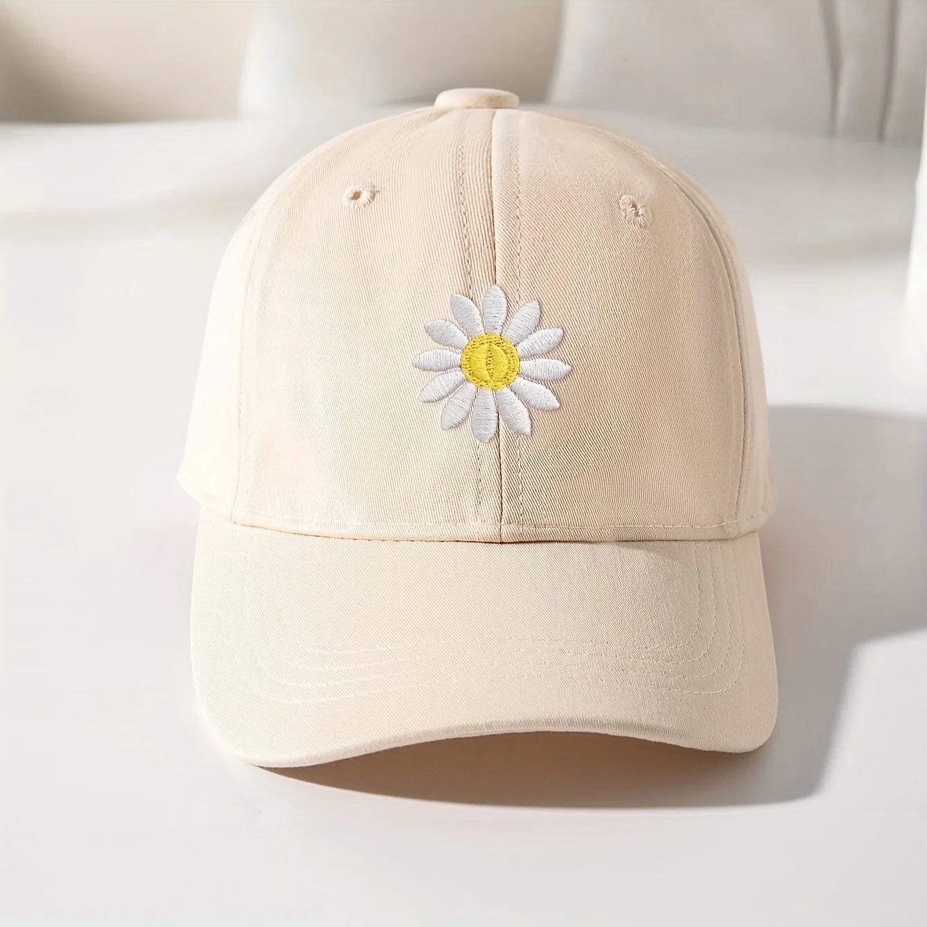 Children's sunflower embroidery baseball cap for ages 5-12