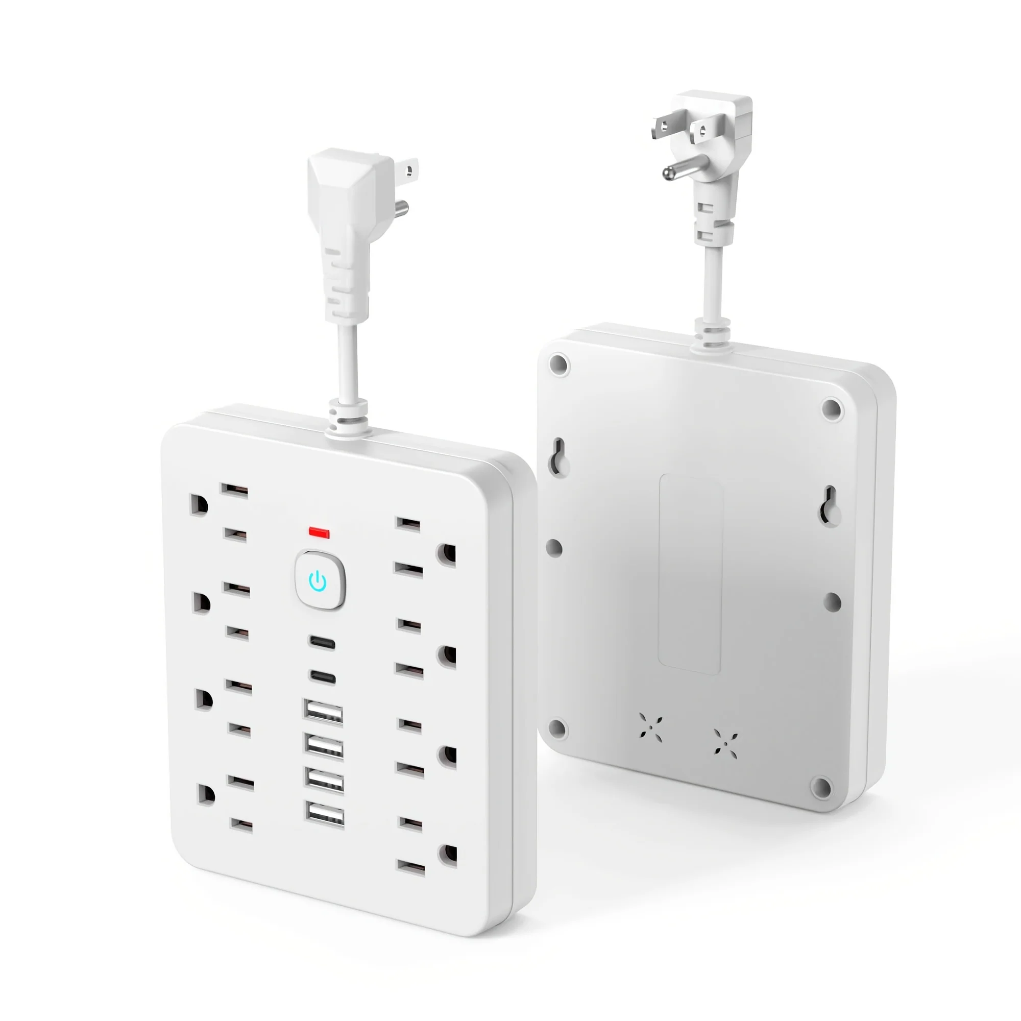 14-in-1 power strip with surge protection, 8 AC outlets and 6 USB ports