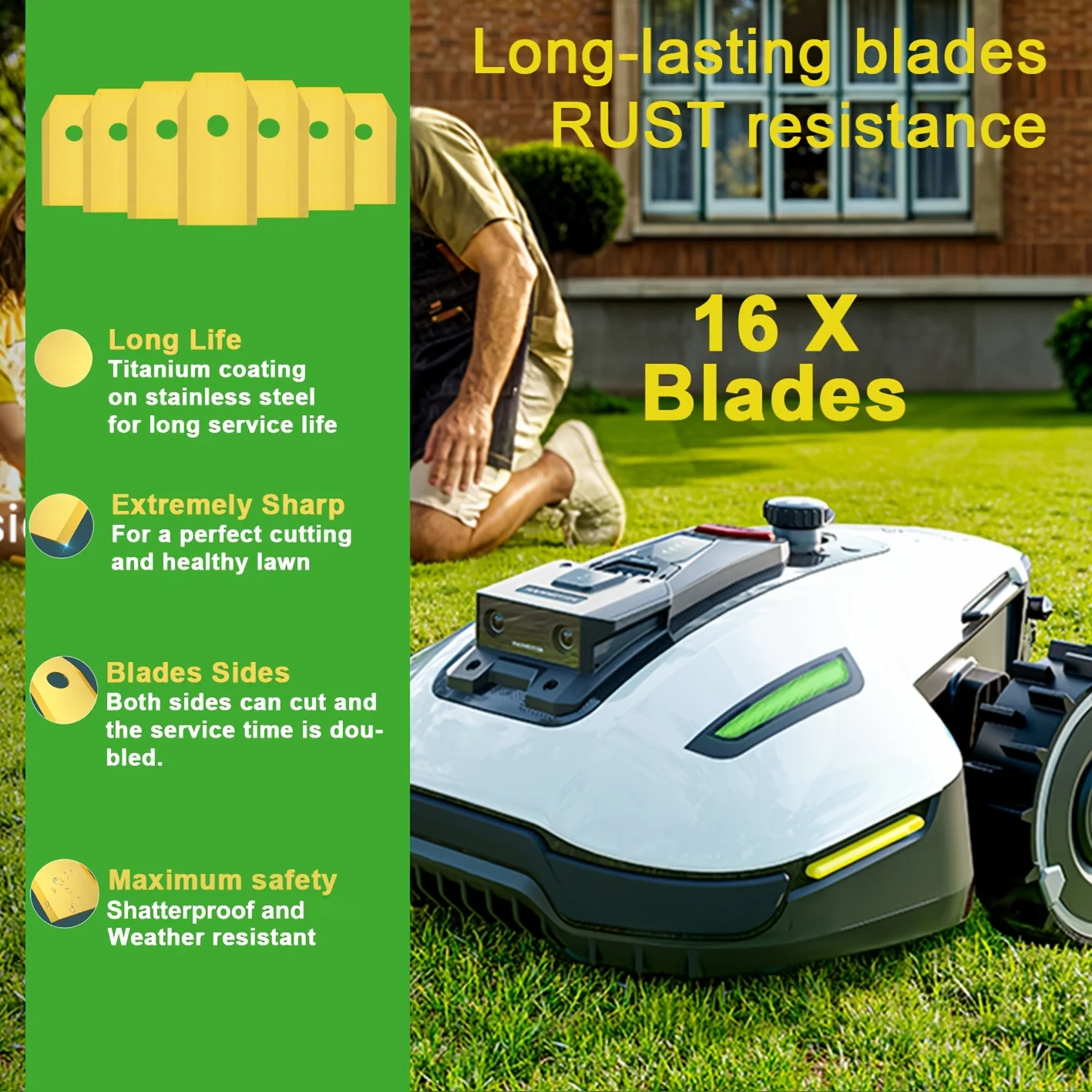 Replacement Blade Set for Robot Lawn Mowers (16 or 32 Pieces)