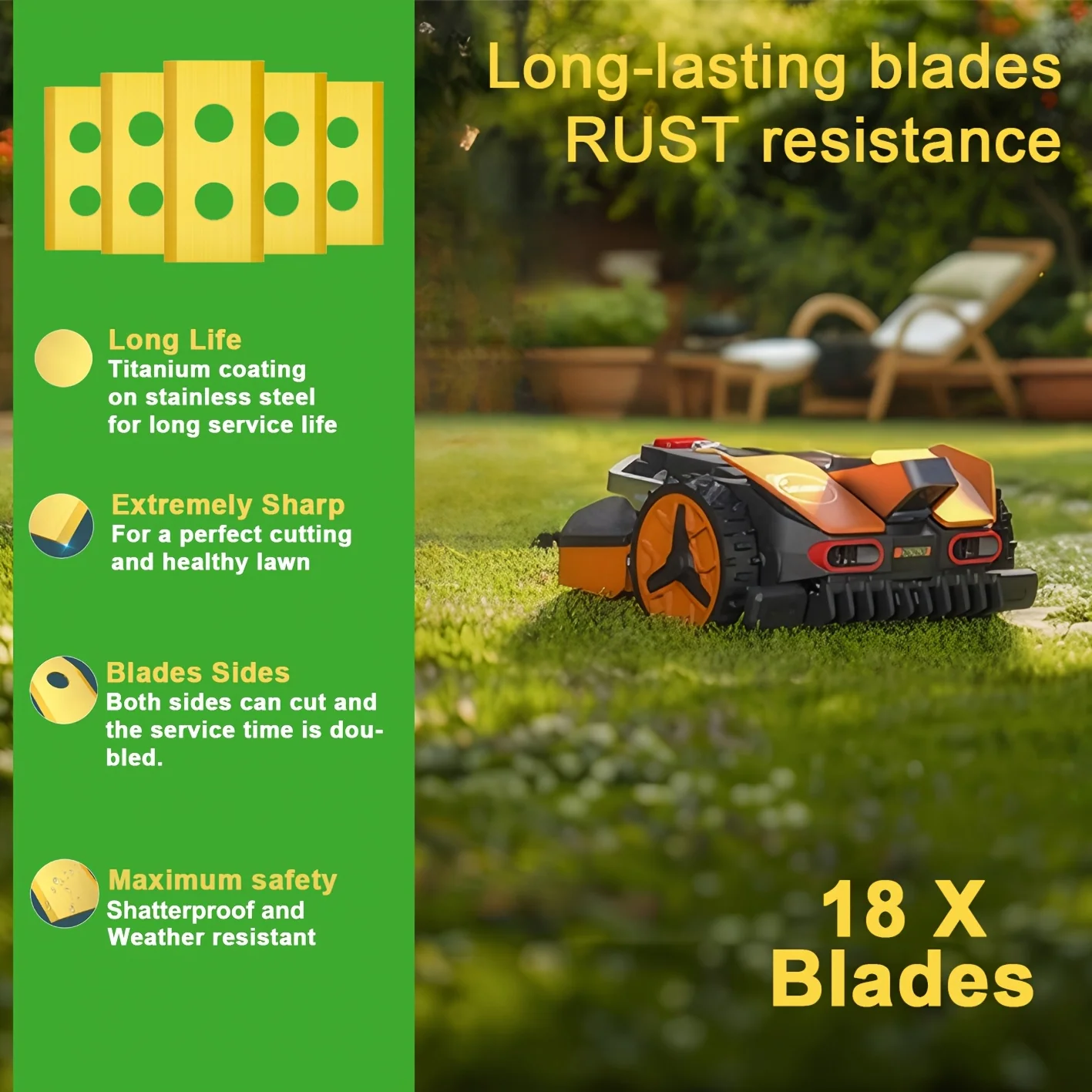 Robot Lawn Mower Blade Replacement Set with Matching Screws – Includes Spare Blade and Knife