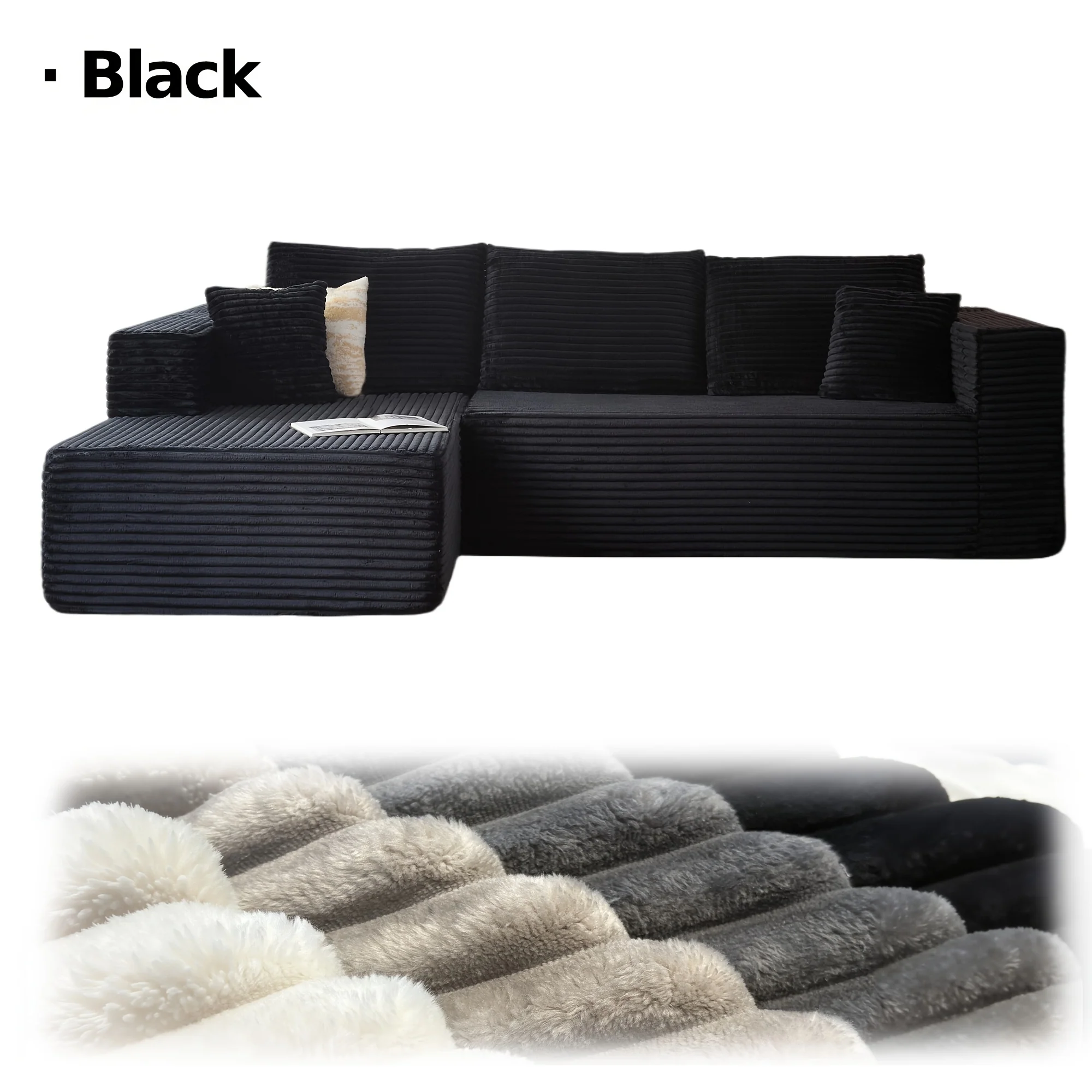 L-shaped sectional sofa with chaise lounge