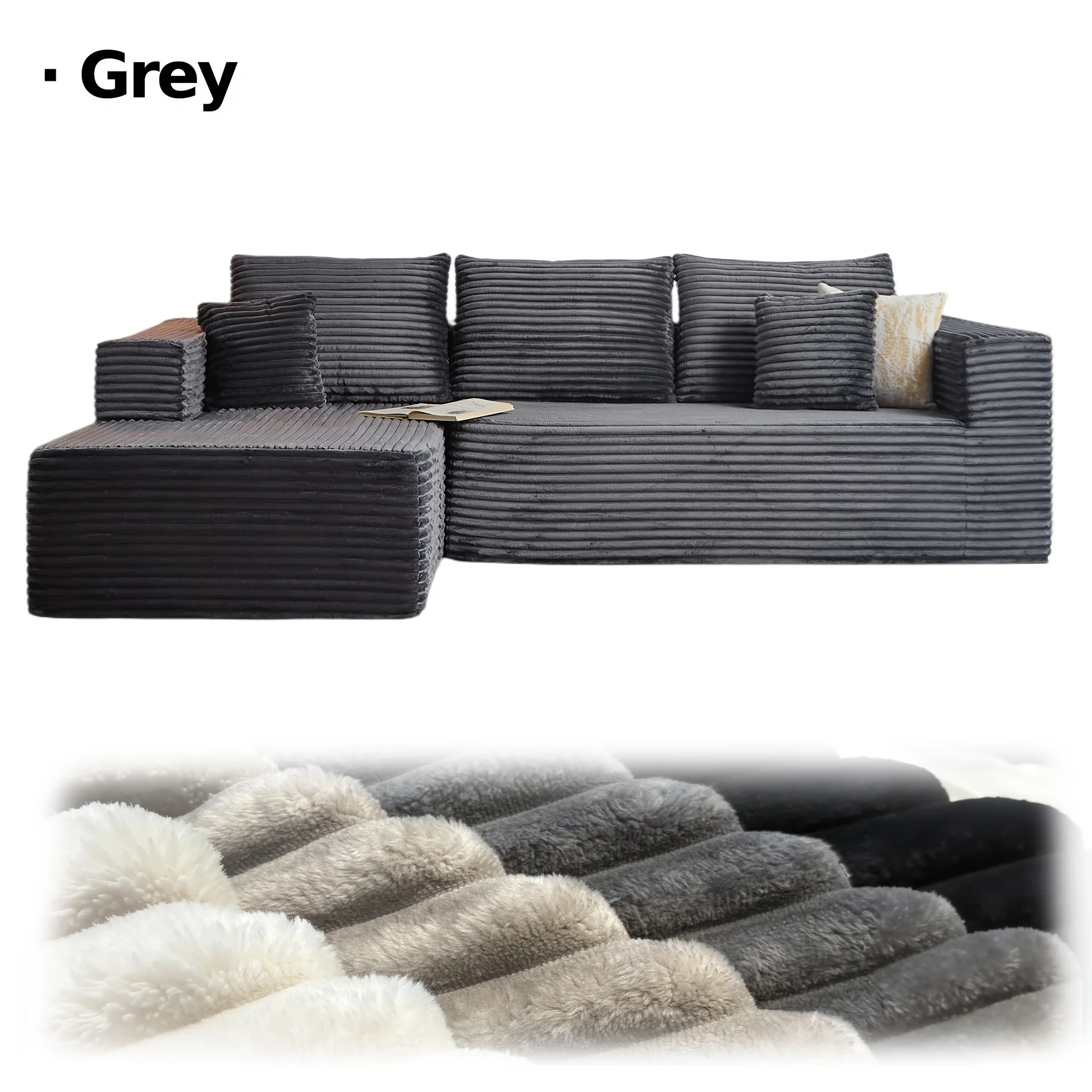 L-shaped sectional sofa with chaise lounge