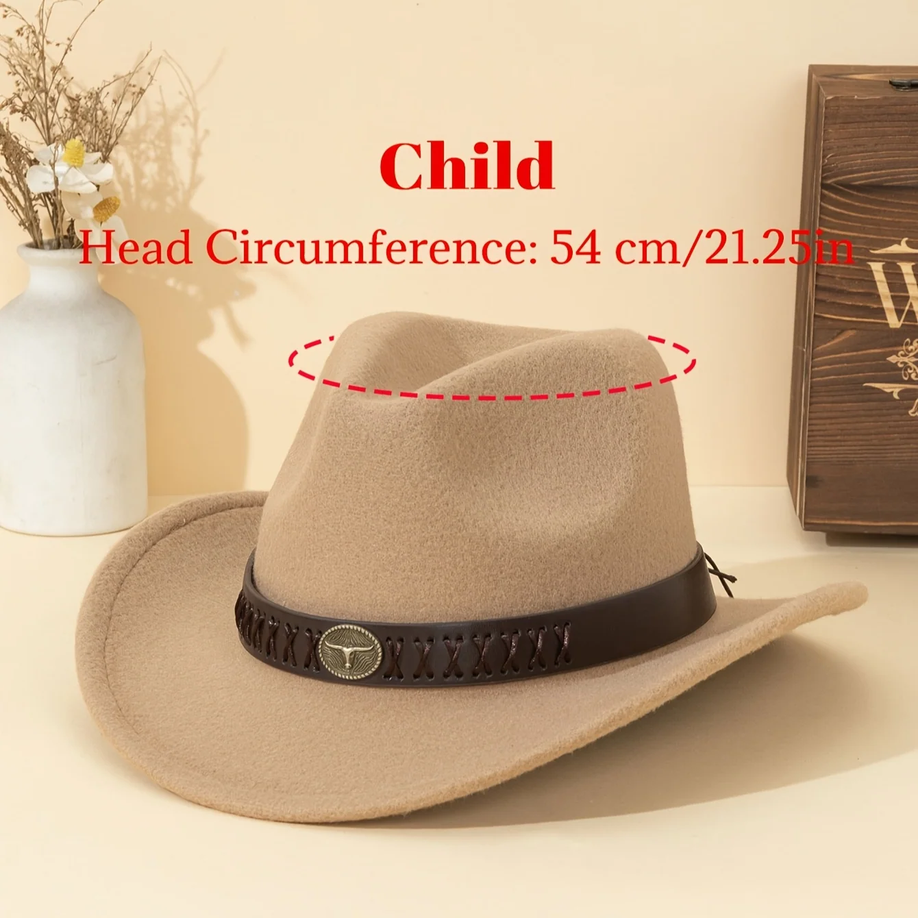 Retro felt hat with colorful designs for parent-child matching