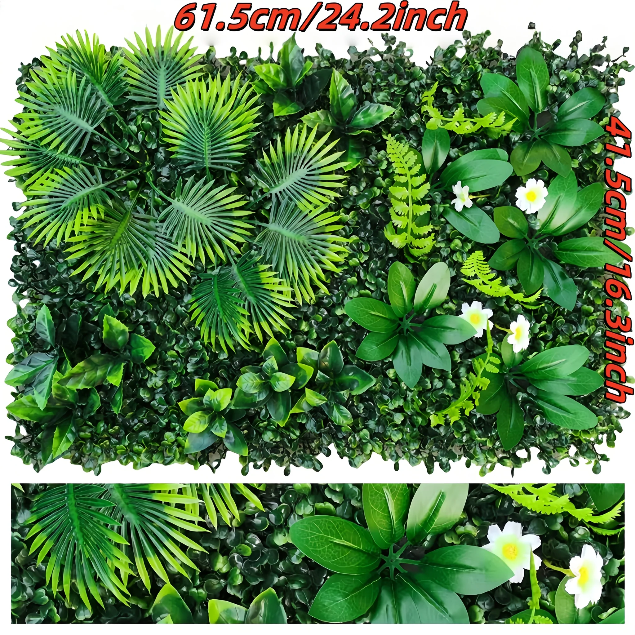 Realistic green plastic wall panel for indoor and outdoor decor